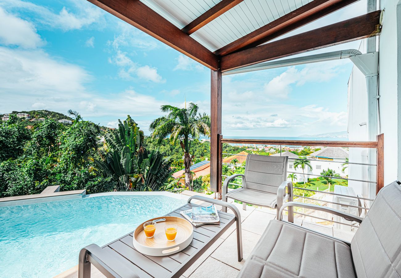Apartment in Les Trois-Ilets - Les Bougainvilliers, 6 pers, piscine, vue mer
