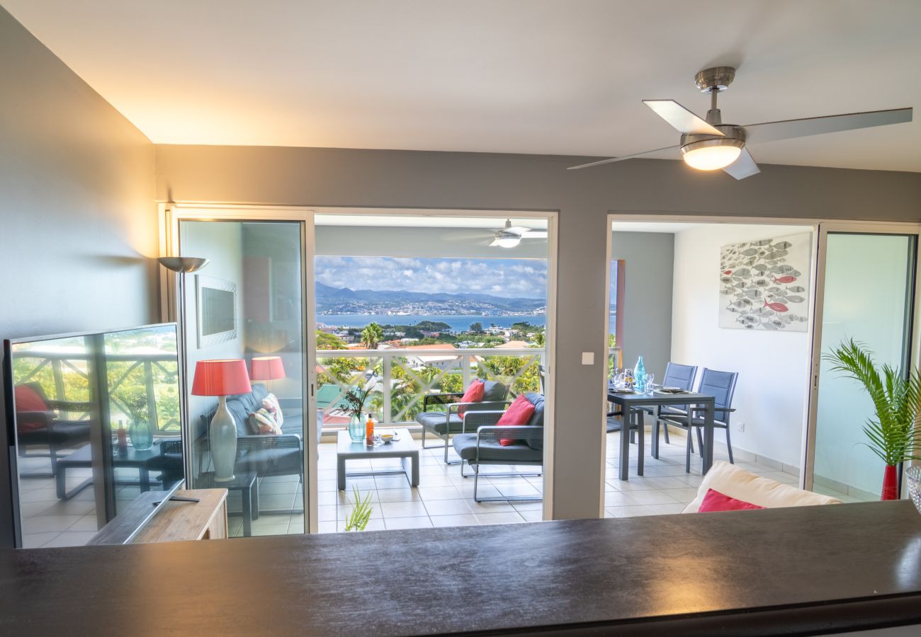 Appartement à Les Trois-Ilets - Kalypsa, 4 pers, standing, vue mer, plage