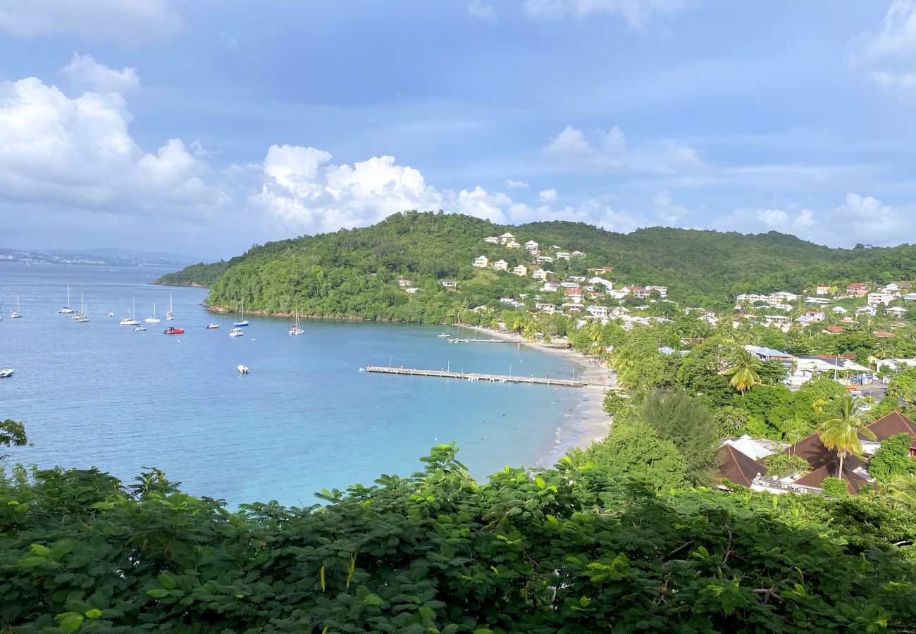 Maison mitoyenne à Les Trois-Ilets - Ti Plage, 6 pers, spacieux, vue mer, plage