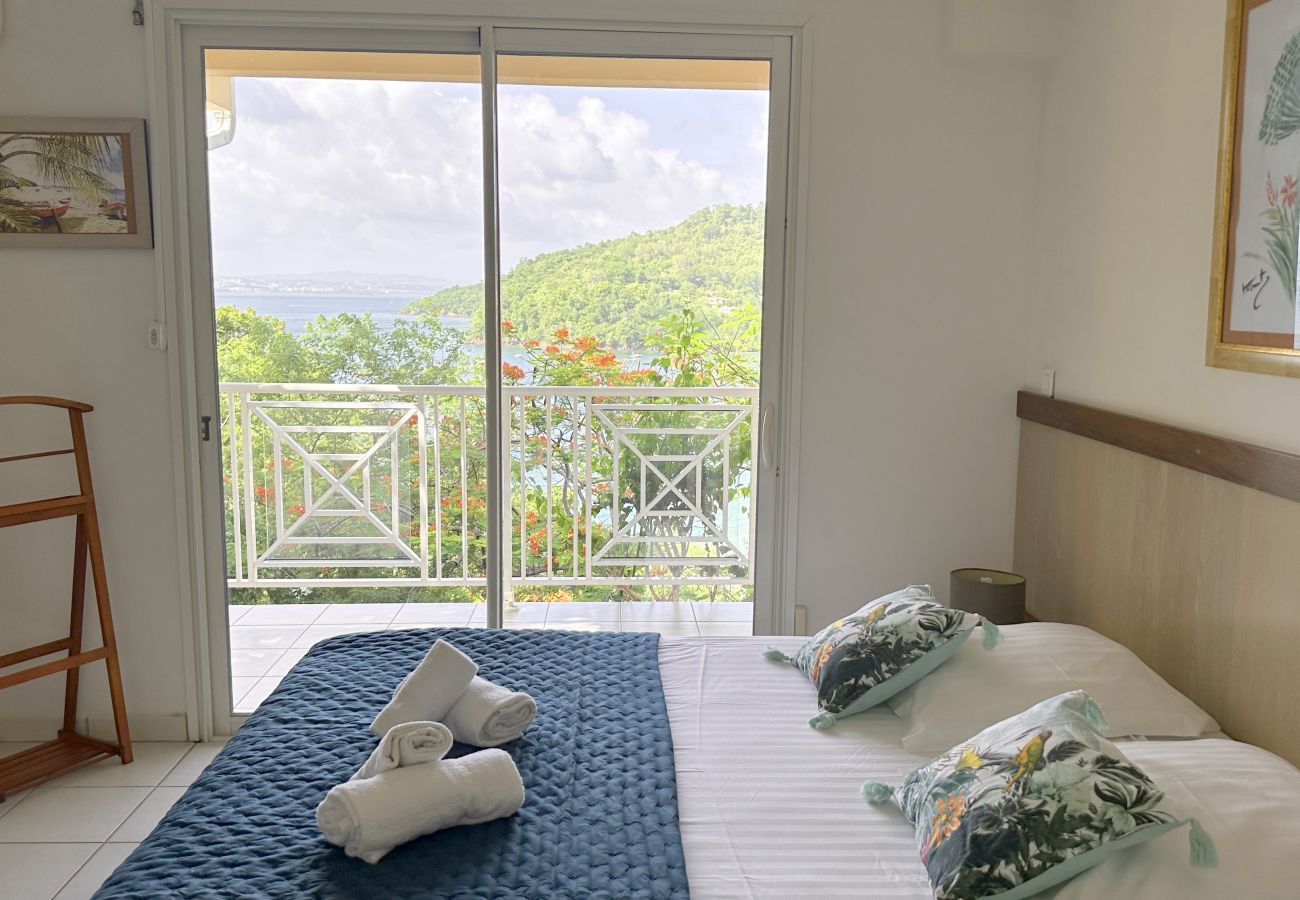 Maison mitoyenne à Les Trois-Ilets - Ti Plage, 6 pers, spacieux, vue mer, plage