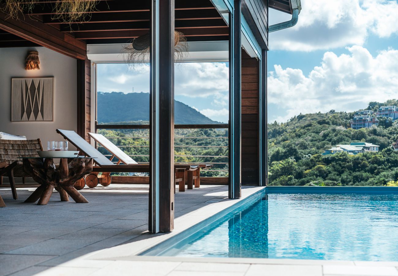 Appartement à Les Trois-Ilets - Les Bougainvilliers Duplex 8 pers, piscine, vue