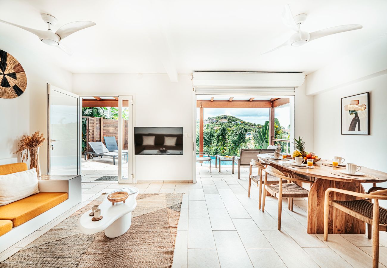 Appartement à Les Trois-Ilets - Les Bougainvilliers, 6 pers, piscine, vue mer