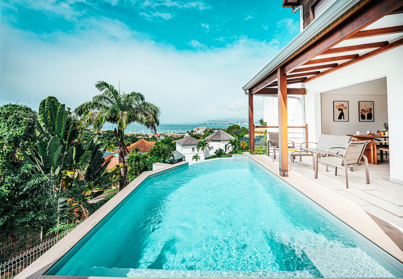 Appartement à Les Trois-Ilets - Les Bougainvilliers, 6 pers, piscine, vue mer